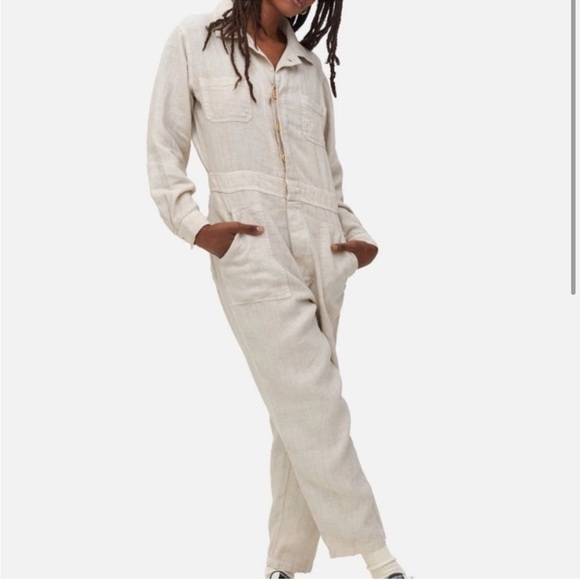 Mate the Label 100% Linen Jumpsuit in Natural size xs - Picture 2 of 8